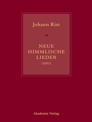 cover image of Johann Rist, Neue Himmlische Lieder (1651)